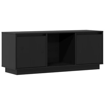 Mueble Para Tv De Madera Maciza De Pino Negro 110,5x35x44 Cm Vidaxl