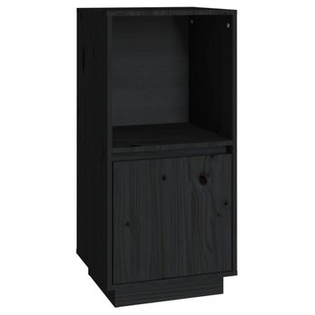 Aparador De Madera Maciza De Pino Negro 38x35x80 Cm Vidaxl