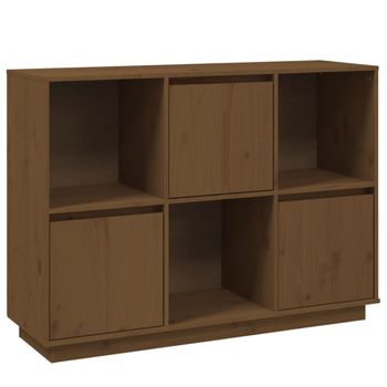 Aparador De Madera Maciza De Pino Marrón Miel 110,35x35x80 Cm Vidaxl