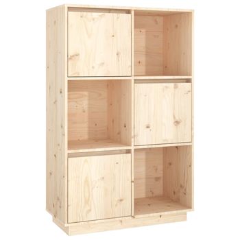 Aparador Alto De Madera Maciza De Pino 74x35x117 Cm Vidaxl