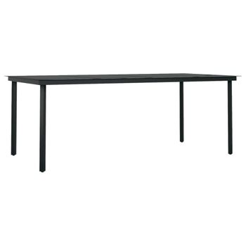 Mesa De Comedor Para Jardín Acero Y Vidrio Negro 200x100x74 Cm Vidaxl