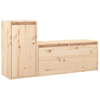 Muebles Para Tv 2 Piezas Madera Maciza De Pino Vidaxl