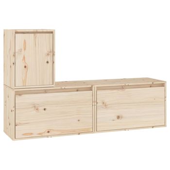 Muebles Para Tv 3 Piezas Madera Maciza De Pino Vidaxl