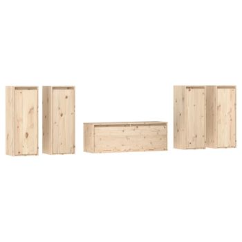 Muebles Para Tv 5 Piezas Madera Maciza De Pino Vidaxl