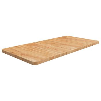 Encimera Baño Madera Maciza Tratada Marrón Claro 100x50x2,5 Cm Vidaxl