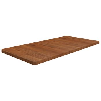 Encimera Baño Madera Maciza Tratada Marrón Oscuro 100x50x2,5 Cm Vidaxl