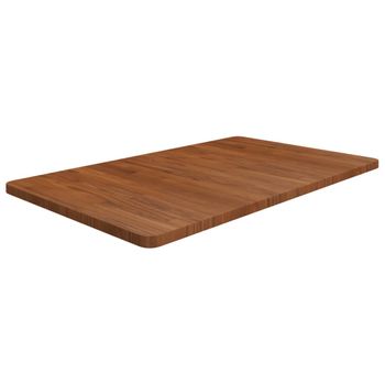 Encimera Baño Madera Maciza Tratada Marrón Oscuro 100x60x2,5 Cm Vidaxl