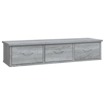 Armario De Pared Madera De Ingeniería Gris Sonoma 88x26x18,5 Cm Vidaxl