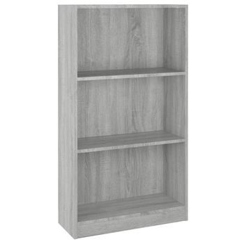 Estantería De Madera Contrachapada Gris Sonoma 60x24x109 Cm Vidaxl