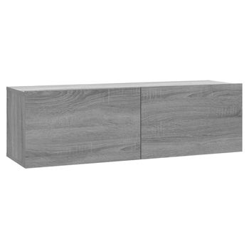 Mueble Para Tv Madera Contrachapada Gris Sonoma 100x30x30 Cm Vidaxl