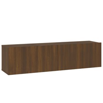 Mueble Pared Tv Madera Contrachapada Roble Marrón 120x30x30 Cm Vidaxl