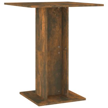 Mesa De Bistró Madera Contrachapada Roble Ahumado 60x60x75 Cm Vidaxl