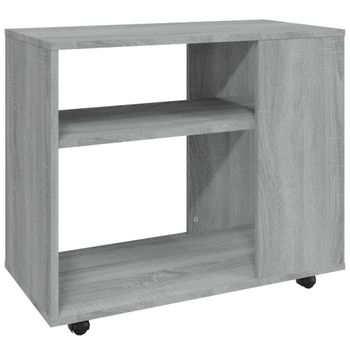 Mesa Auxiliar Madera Contrachapada Gris Sonoma 70x35x55 Cm Vidaxl