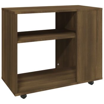 Mesa Auxiliar Madera Contrachapada Roble Marrón 70x35x55 Cm Vidaxl