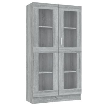 Vitrina Madera Contrachapada Gris Sonoma 82,5x30,5x150 Cm Vidaxl