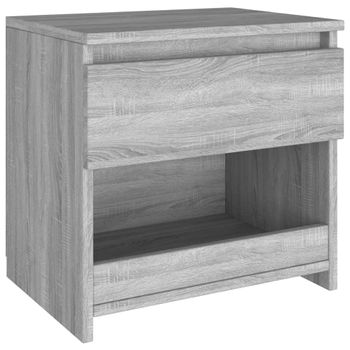 Mesita De Noche De Madera Contrachapada Gris Sonoma 40x30x39cm Vidaxl