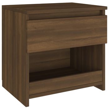 Mesita De Noche Madera Contrachapada Roble Marrón 40x30x39 Cm Vidaxl