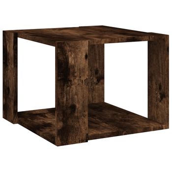 Mesa De Centro Madera Contrachapada Roble Ahumado 40x40x30 Cm Vidaxl