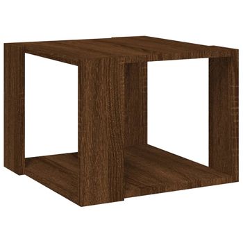 Mesa De Centro Madera Contrachapada Roble Marrón 40x40x30 Cm Vidaxl