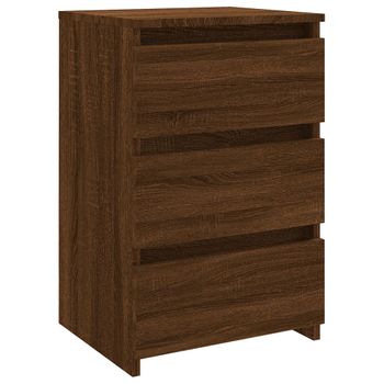 Mesita De Noche Madera Contrachapada Roble Marrón 40x35x62,5 Cm Vidaxl