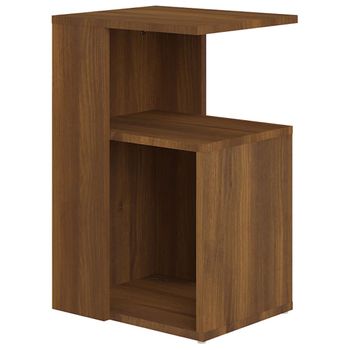 Mesa Auxiliar Madera Contrachapada Marrón Roble 36x30x56 Cm Vidaxl