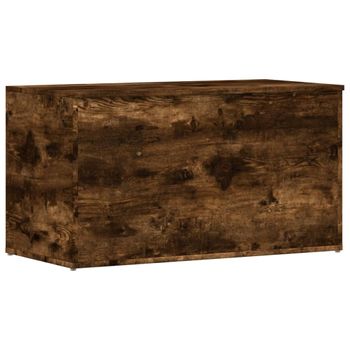 Baúl Almacenaje Madera Contrachapada Roble Ahumado 84x42x46 Cm Vidaxl