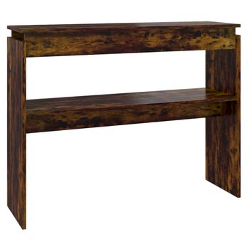 Mesa Consola Madera Contrachapada Roble Ahumado 102x30x80 Cm Vidaxl