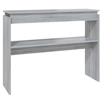 Mesa Consola Madera Contrachapada Gris Sonoma 102x30x80 Cm Vidaxl