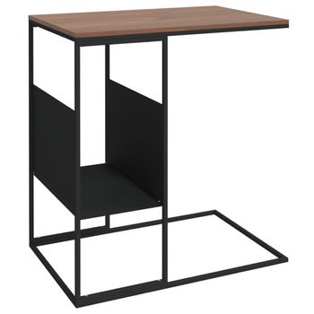 Mesa Auxiliar De Madera Contrachapada Negro 55x36x59,5 Cm Vidaxl