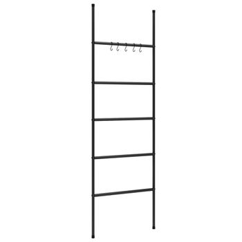 Toallero En Escalera Con 5 Niveles Hierro Negro 58x175 Cm Vidaxl