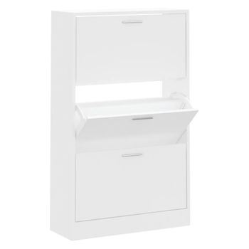 Mueble Zapatero Madera Contrachapada Blanco 27,5x27x102 Cm Vidaxl