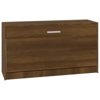 Banco Zapatero Madera Contrachapada Marrón Roble 80x24x45 Cm Vidaxl