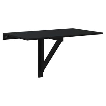 Mesa De Pared Plegable Madera Contrachapada Negra 100x60x56 Cm Vidaxl