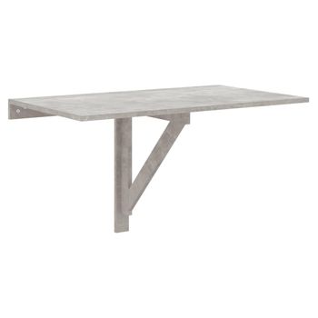 Mesa De Pared Plegable Contrachapada Gris Hormigón 100x60x56 Cm Vidaxl