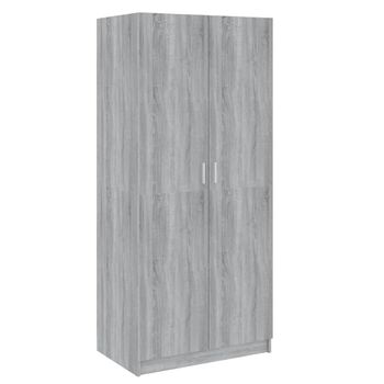 Armario Madera Contrachapada Gris Sonoma 80x52x180 Cm Vidaxl