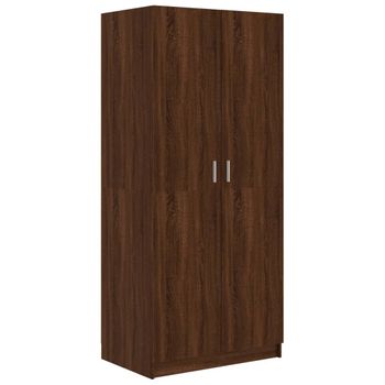 Armario Madera Contrachapada Color Roble Marrón 80x52x180 Cm Vidaxl