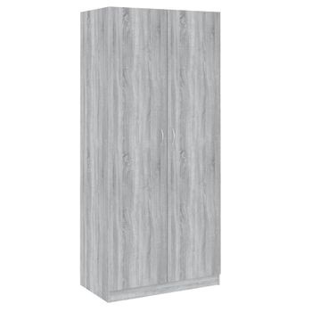 Armario Madera Contrachapada Gris Sonoma 90x52x200 Cm Vidaxl