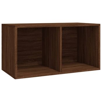 Caja Para Discos De Vinilo Contrachapado Marrón 71x34x36 Cm Vidaxl