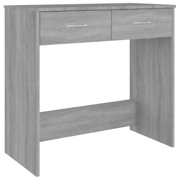 Escritorio De Madera Contrachapada Gris Sonoma 80x40x75 Cm Vidaxl