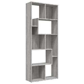 Estantería De Madera Contrachapada Gris Sonoma 67x24x161 Cm Vidaxl