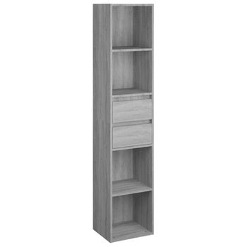 Estantería De Madera Contrachapada Gris Sonoma 36x30x171 Cm Vidaxl