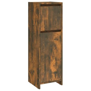 Armario De Baño Madera Contrachapada Roble Ahumado 30x30x95 Cm Vidaxl