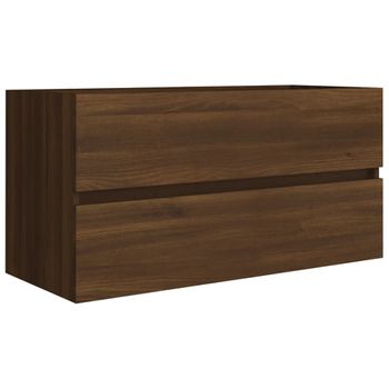 Mueble De Lavabo Madera De Ingeniería Roble Marrón 90x38,5x45cm Vidaxl