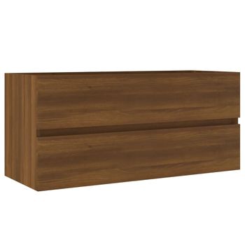 Mueble De Lavabo Madera Ingeniería Roble Marrón 100x38,5x45 Cm Vidaxl