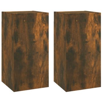 Muebles Para Tv 2 Uds Madera Roble Ahumado 30,5x30x60 Cm Vidaxl