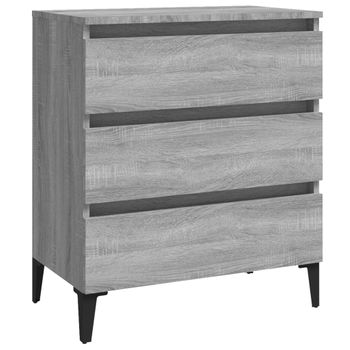 Aparador De Madera Contrachapada Gris Sonoma 60x35x69 Cm Vidaxl