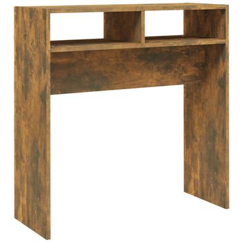 Mesa Consola Madera Contrachapada Roble Ahumado 78x30x80 Cm Vidaxl