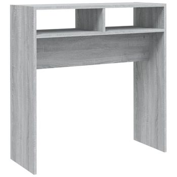 Mesa Consola Madera Contrachapada Gris Sonoma 78x30x80 Cm Vidaxl