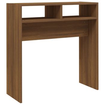 Mesa Consola Madera Contrachapada Roble Marrón 78x30x80 Cm Vidaxl