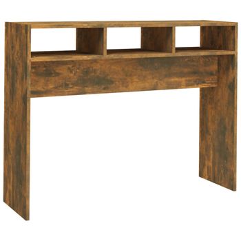 Mesa Consola Madera Contrachapada Roble Ahumado 105x30x80 Cm Vidaxl